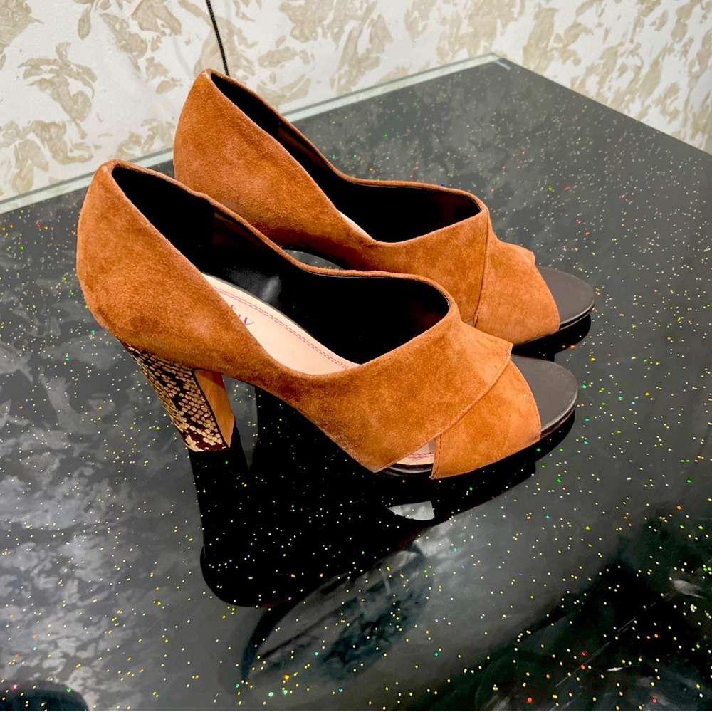 Plenty by Tracy Reese Shoes Size 38 New Dania Brown Suede Pumps